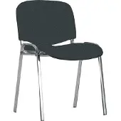 Topstar Bes.-Stuhl ISO Leder chrom/K-leder schw.