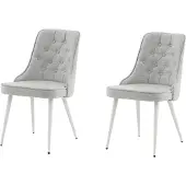 Venture Home Stuhl Velvet Deluxe Hellgrau 2er-Pack