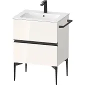 Duravit Sivida Waschtischunterbau, 2 Schubkästen, Griffleiste Diamantschwarz Matt, 610x477x591mm, zu ME by Starck, SV46430BD220000