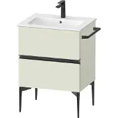 Duravit Sivida Waschtischunterbau, 2 Schubkästen, Griffleiste Diamantschwarz Matt, 610x477x591mm, zu ME by Starck, SV46430BDHH0000
