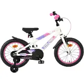 Volare Lily Kinderfahrrad - Mädchen - 16 Zoll - Weiss Rosa Lila