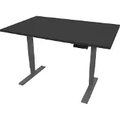 Stier Elektrisch höhenverstellbarer Schreibtisch THA, 120x80cm, schwarz/schwarz, Höhe 560-1210mm, melaminbeschichtete Platte