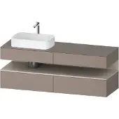 Duravit Qatego Konsolenwaschtischunterbau, 2 Auszüge, 2 Schubkästen, Ausschnitt links, 1600x550x600mm, Nische Taupe Matt, QA4777091430000