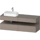 Duravit Qatego Konsolenwaschtischunterbau, 2 Auszüge, 2 Schubkästen, Ausschnitt links, 1600x550x600mm, Nische Basalt Matt, QA4777043430000