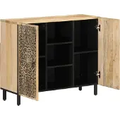 vidaXL Beistellschrank 90x33x75 cm Massivholz Mango