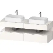 Duravit Collection One Konsolenwaschtischunterbau, 2 Auszüge, 2 Schubkästen, 2 Ausschnitte, 1600x550x600mm, Nische Weiß hochglänzend, QA4779022840010, Farbe: Weiß Supermatt/mit Nischenbeleuchtung