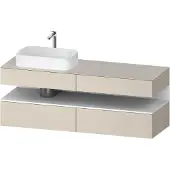 Duravit Collection One Konsolenwaschtischunterbau, 2 Auszüge, 2 Schubkästen, Ausschnitt links, 1600x550x600mm, Nische Weiß Matt, QA4777018830000, Farbe: taupe supermatt