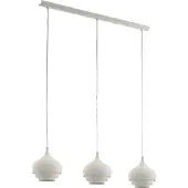 Eglo Pendelleuchte Camborne, 3 flammige Hängelampe modern, Hängeleuchte aus Metall, Esstischlampe in Weiß, Wohnzimmerlampe mit E27, L 89 cm