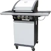Patton Patio Chef 2 +, 8000 W, Grill, Erdgas, 3 Zone(n), Wagen, Edelstahl, Weiß