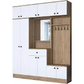 Skye Decor , EA108 - 2428, Hallenstand, Weiß, 100 % MELAMINBESCHICHTETE Spanplatte der Güteklasse E1, 179,4 x 37,5 x 226,4 cm