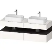 Duravit Qatego Konsolenwaschtischunterbau, 2 Auszüge, 2 Schubkästen, 2 Ausschnitte, 1600x550x600mm, Nische Graphit Supermatt, QA4779080840010