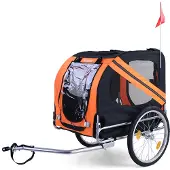 Carparts Fahrrad Anhänger / Hunde Anhänger klappbar für Haustiere bis 40Kg Orange