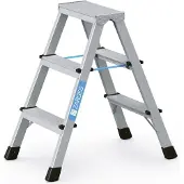 Zarges genietete Stehleiter eloxiert XLstep B 2x3 Stufen