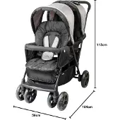 Bambisol Doppelkinderwagen – Komplett ausgestattet – Inklusive Regenschutz – Leicht zusammenklappbar