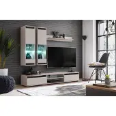 ASM-Moebel Anbauwand Wohnwand Schrankwand MODO CZ mit Led Beleuchtung