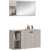 Ebuy24 .home Station Garderobenkombation (B/H/T: 106x192x37 cm) Kaschmir Nachbildung