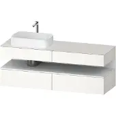 Duravit Qatego Konsolenwaschtischunterbau, 2 Auszüge, 2 Schubkästen, Ausschnitt links, 1600x550x600mm, Nische Weiß Matt, QA4777018840010