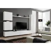 ASM-Moebel Anbauwand Wohnwand Wohnzimmer Schrankwand SWITCH VIII mit Push - Click