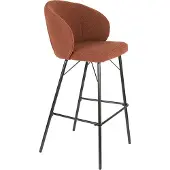 Trendmöbel24 Barhocker Joa im 2er-Set, Braun mit Metallgestell für Küche und Bar