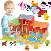 Woopie GREEN Mega Bauernhof Tier Figuren Stall Stall Hühnerstall 18 Elemente