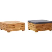 Prolenta Maison Exclusive - Gartentisch und Hocker mit Kissen Massivholz Akazie