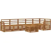 vidaXL Ecksofa Set 7 pcs Natur Massivholz Akazie