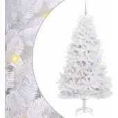 Syfax Künstlicher klappbarer Weihnachtsbaum Weiß 210 cm PVC und Stahl