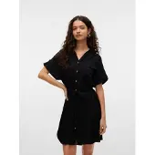 Vero Moda Hemdblusenkleid "VMBUMPY SS SHORT SHIRT DRESS WVN GA NOOS" Brusttaschen Viskose, loose fit