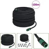 The Living Store Tropfschlauch Schwarz 0,6" 100 m Gummi