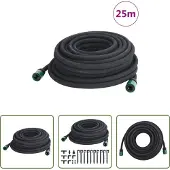 The Living Store Tropfschlauch Schwarz 0,6" 25 m Gummi