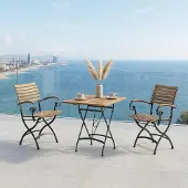 4Seasons Bellini Gartenmöbel Set 3-tlg. mit Klapptisch Lindau Eisen