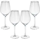 Wellhome - 4er Set Weingläser aus Glas 500 ml Ø6,3x23,2 cm