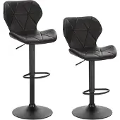 EUGAD 2X Barhocker Retro höhenverstellbar aus Kunstleder Metall, Anthrazit