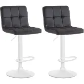 CLP 2er Set Barhocker Peru Samt weiß schwarz