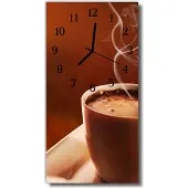 Tulup Glasuhr Wanduhr Küchenuhr Echt-Glas 30x60 Kaffe Beige