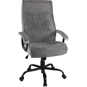 Duo Collection Chefsessel >Darius< ergonomisch, Kordstoffbezug Dunkelgrau / Hellgrau - 75x113x75 (BxHxT)