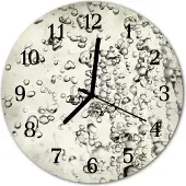 Tulup Glasuhr Wanduhr Küchenuhr Echt-Glas 30fi cm Tropfen grau