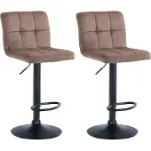 CLP 2er Set Barhocker Peru Samt schwarz braun