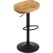Woltu 1 x Barhocker, mit Sattelsitz Fußstütze, aus Massivholz Metall, Holzoptik