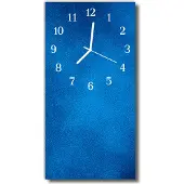 Tulup Glasuhr Wanduhr Küchenuhr Echt-Glas 30x60 Stoff Blau