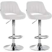 CLP 2er Set Barhocker Milet Kunstleder C weiß