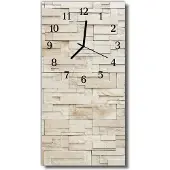 Tulup Glasuhr Wanduhr Küchenuhr Echt-Glas 30x60 Steine Beige