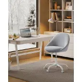 Songmics Homeoffice Stuhl, Drehstuhl, Schreibtischstuhl, aus Samt, taubengrau