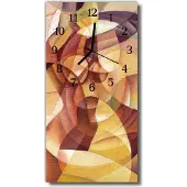 Tulup Glasuhr Wanduhr Küchenuhr Echt-Glas 30x60 Muster Mehrfarbig
