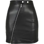Urban Classics Jerseyrock "Damen Ladies Synthetic Leather Biker Skirt" 1 Stk.