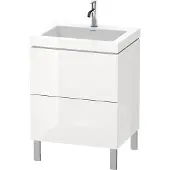Duravit Waschtischunterbau L-CUBE m WT Vero Air 698x600x480mm o HL we hgl ohne Hahnloch weiß hochglanz