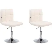 CLP 2er Set Lounger Palma V2 Kunstleder Lounger höhenverstellbar und drehbar. | Farbe creme