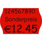 Meto Preisetiketten leuchtrot permanent 26,0 x 16,0 mm, 18 Rollen