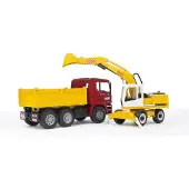 BRUDER Arbeitsmaschinen - MAN TGA und Liebherr - 02751 - - One Size - Autos