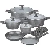 Klausberg KB-7832 12-teiliges Topfset mit Marmor-Antihaftbeschichtung